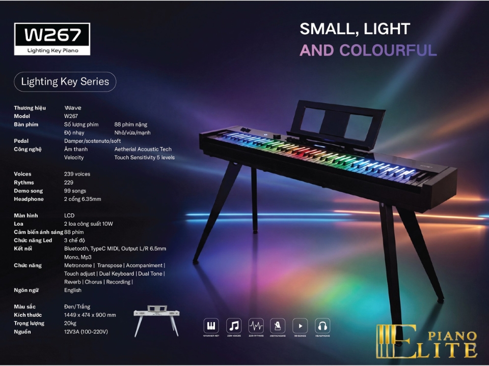 Wave W267 LED Key - Elite Piano