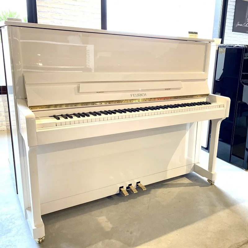 FEURICH 122 Universal (White Polished - Brass) - Elite Piano