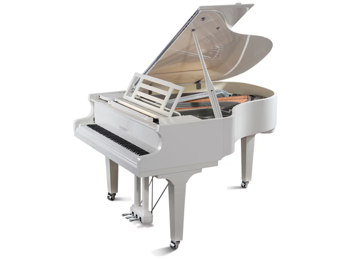 FEURICH 179 - "DYNAMIC II" (White Polish & Brass) - Elite Piano