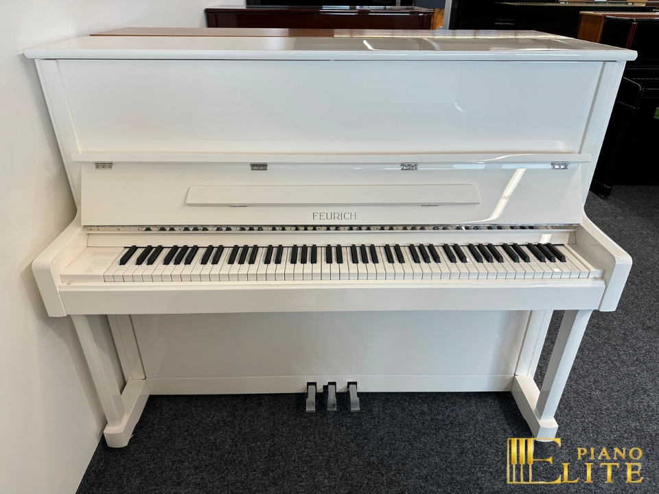 FEURICH 122 Universal (White Polished - Chrome) - Elite Piano