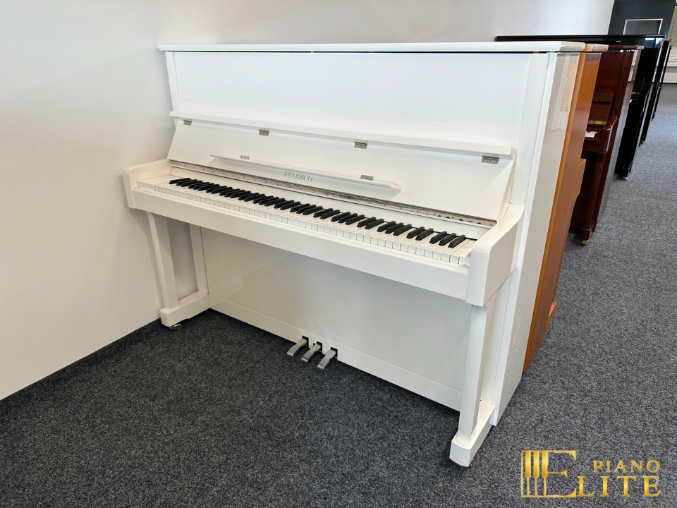 FEURICH 122 Universal (White Polished - Chrome) - Elite Piano