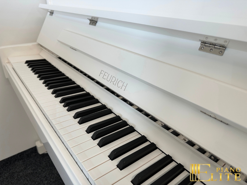 FEURICH 122 Universal (White Polished - Chrome) - Elite Piano
